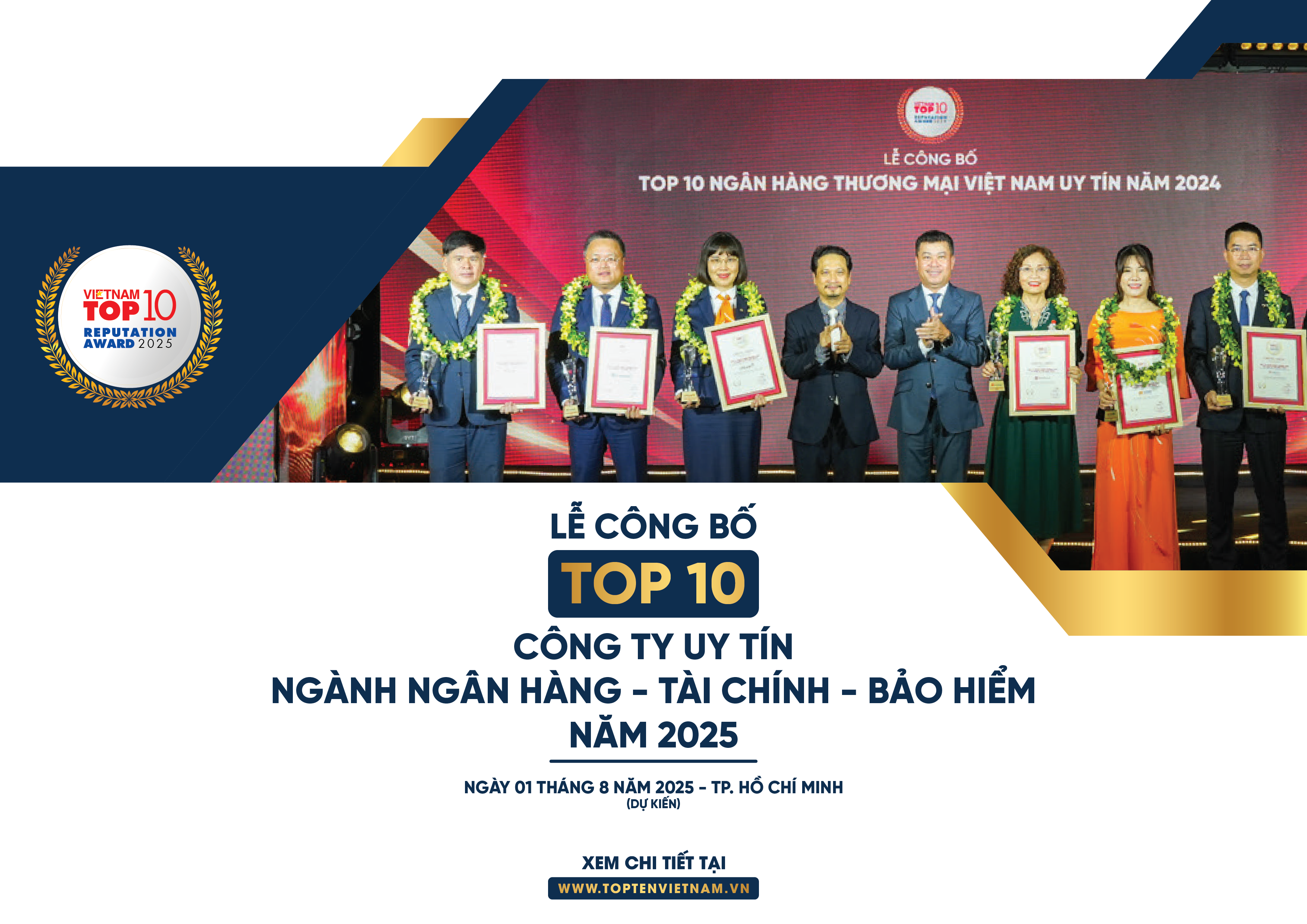 Lễ công bố Top 10 Công ty uy tín ngành Ngân hàng - Tài chính - Bảo hiểm năm 2025
